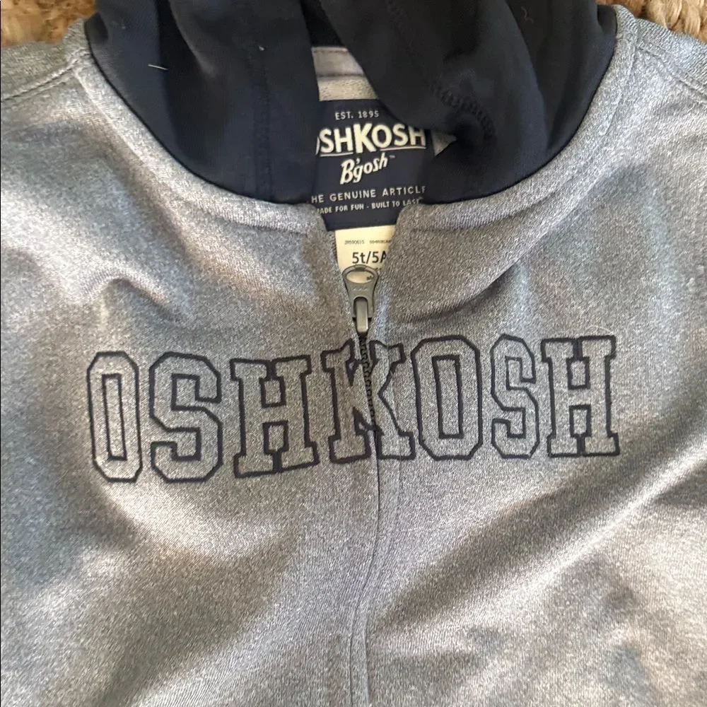 OshKosh B'gosh Kids Gray and Black Hoodie LIKE NEW - Size 5T